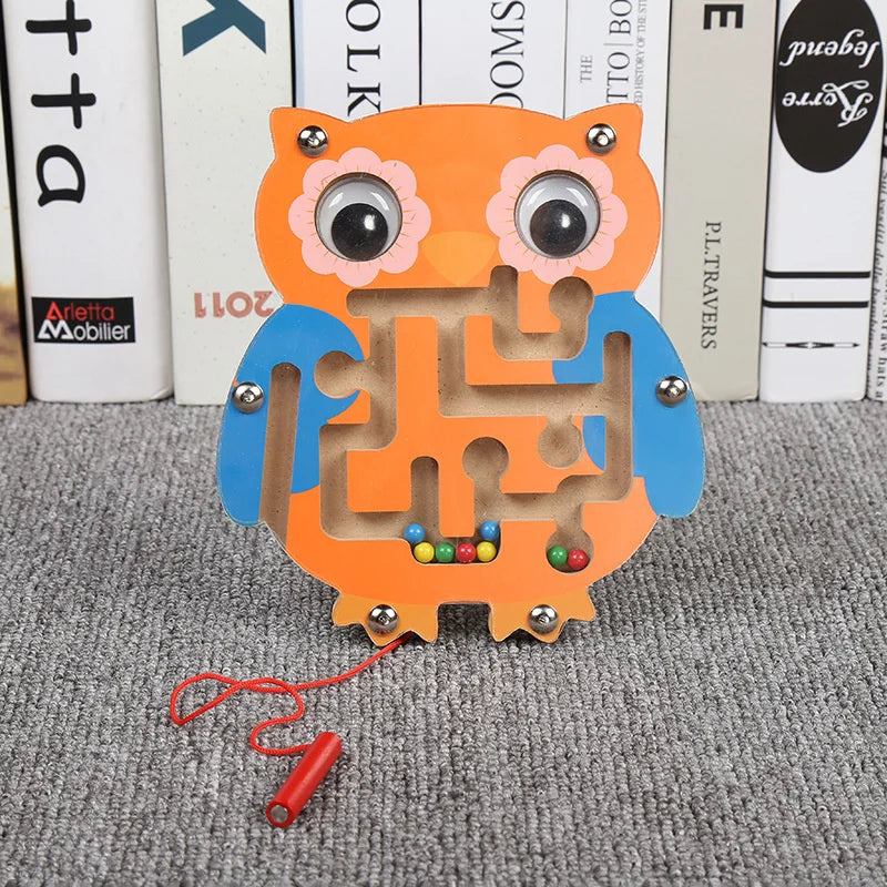 Montessori Educational Toys Children Magnetic Track Maze Balance Board Wooden Puzzle Game Baby Toys