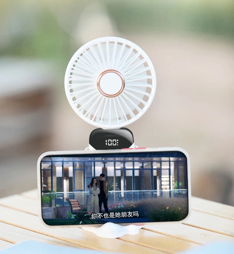 Baby 3 Speeds Stroller Mini Fan With Light Portable USB Charging Fan Mobile Phone Holder Stroller Accessories Baby Newborn Items