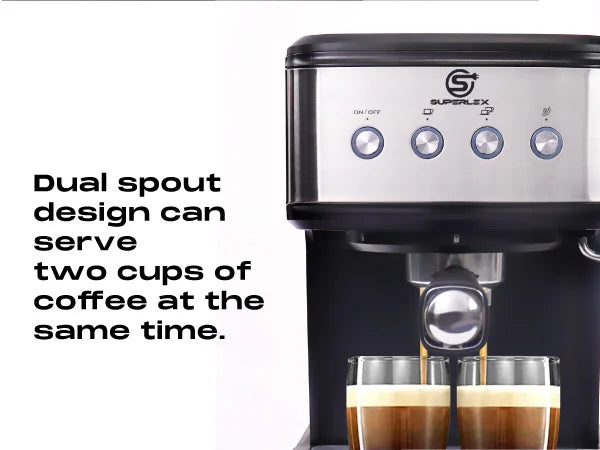 SUPERLEX Semi Automatic Italian Coffee Machine 1100W Pressure High-pressure Extraction and Milk Froth Two in One Coffee Machine