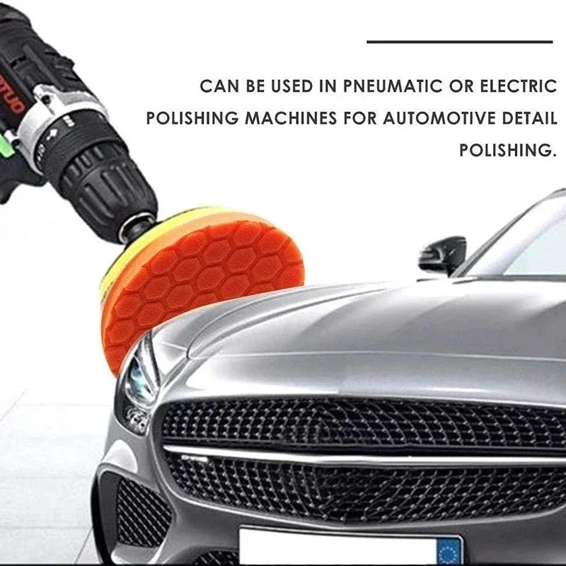5PCS auto detailing pads polishing wheel for drill buffing kit 5/6/7 inch self adhesive polishing pad car wax applicator discs