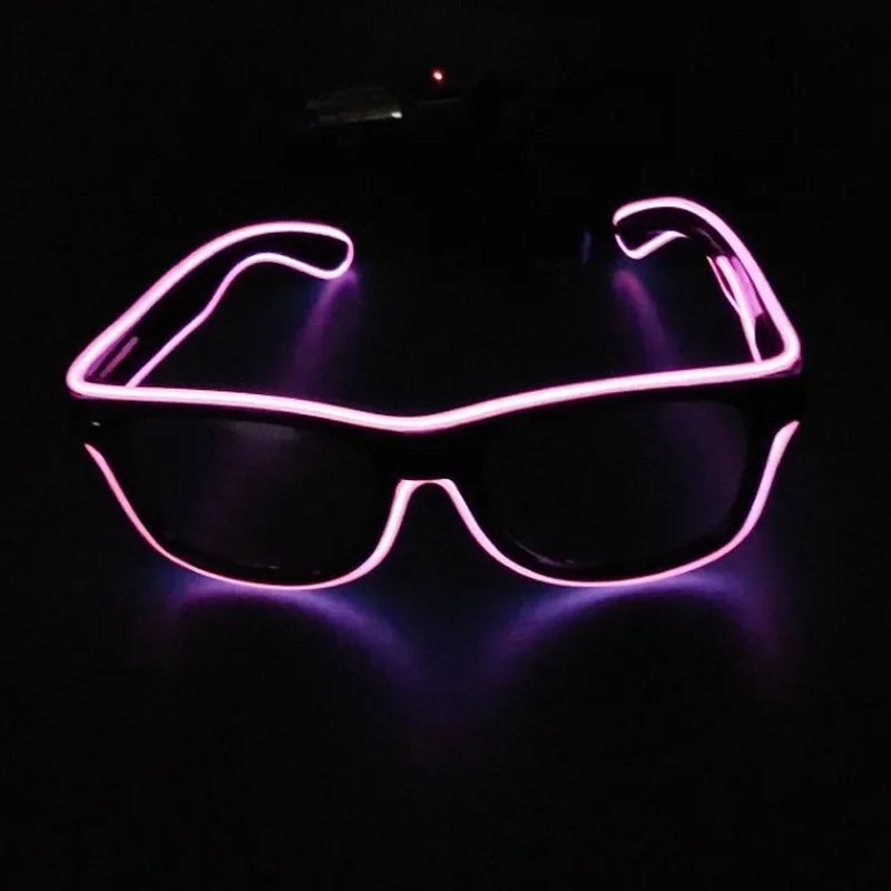 New Cool Flashing Glasses EL Wire LED Glasses Glowing Party Supplies Lighting Gift Bright Light Festival Party Glow Sunglasses