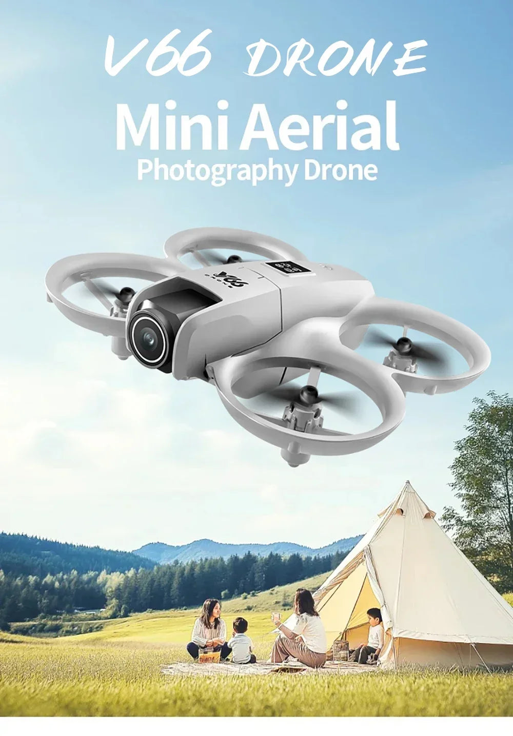 Lenovo V66 Mini Drone | 4K HD Camera, WiFi FPV, Obstacle Avoidance, Pocket-Sized RC Helicopter & Quadcopter