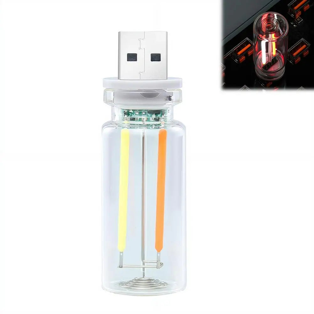 Retro USB Dual Color LED Filament Bulb, Touch Dimmable 5V Edison Night Light, Camping Incandescent Decorative LED Lighting