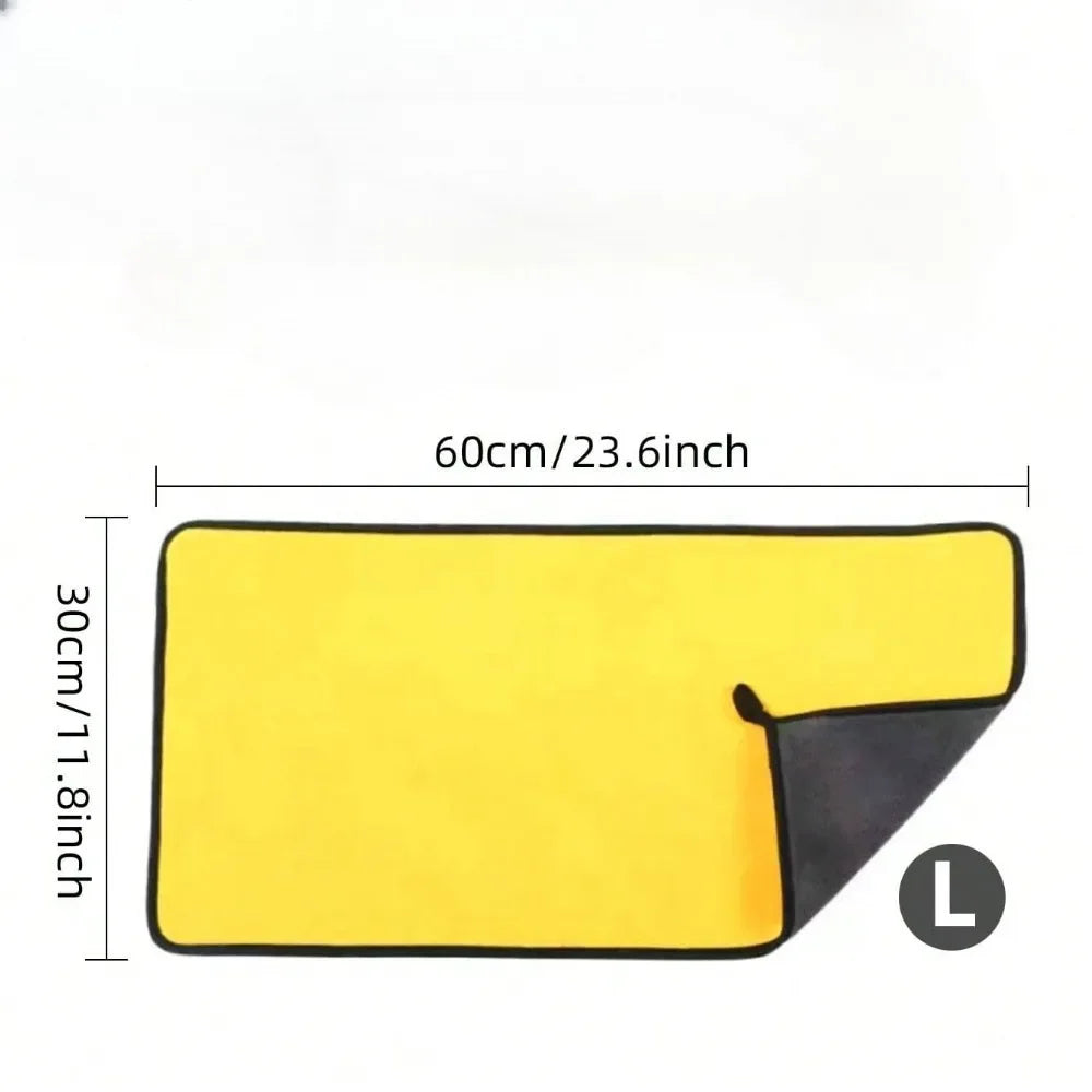 Double Layer Wash Cloth Microfiber Car Cleaning Towels 30X60cm 1/2/3/6/10pcs Soft Quick Drying for Windows Mirrors Wiping Rags