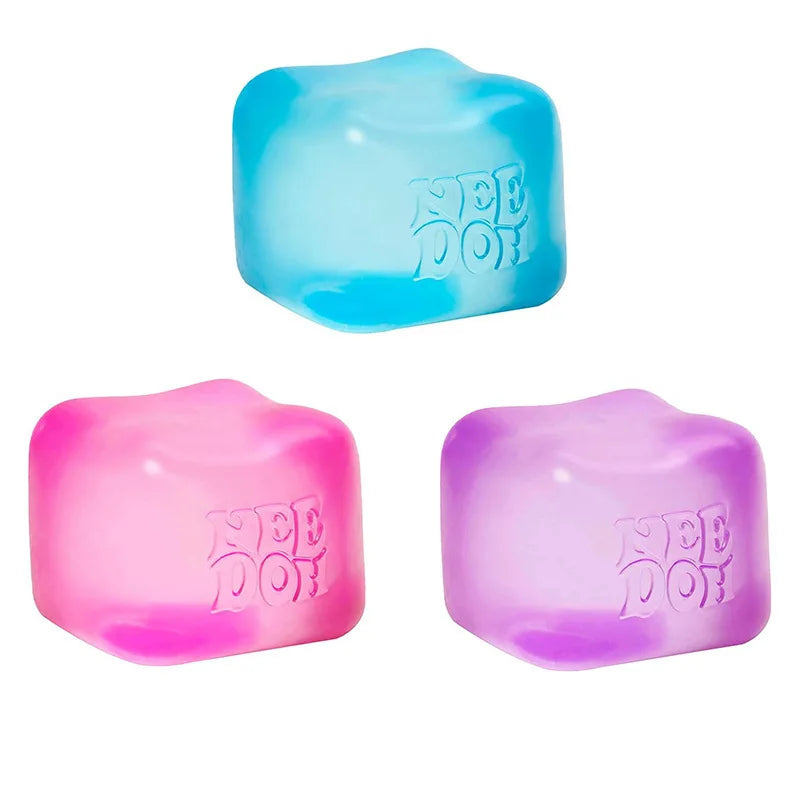 NeeDoh Jellyfish Ice Pop Cube Squishy Toy Stress Relief Toys Cute Healing Squishy Sensory Toys