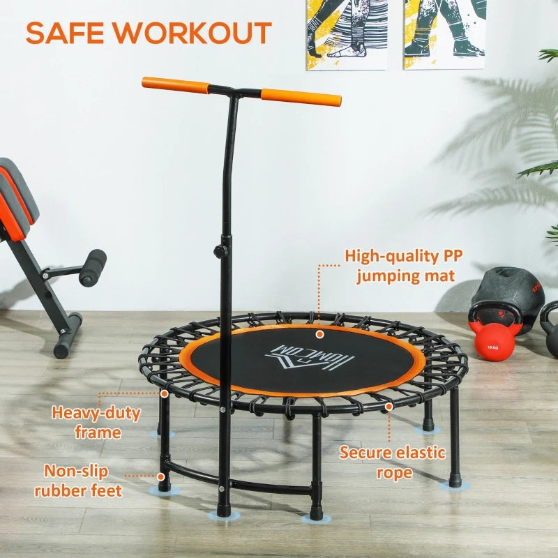 PINGGO 40" Fitness Trampoline with Adjustable Handle, Rebounder Trampoline,Mini Jumper for Indoor Exercise Workout, For AdultS