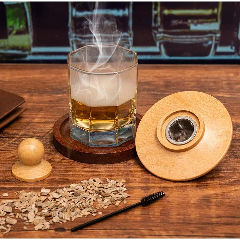 Cocktail Smoker Kit 6 Flavors Wood Chips Wooden Smoked Hood Drink Infuser Old Fashioned Bourbon Whiskey Bar Tools For Home Bar