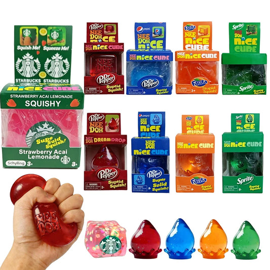 Needoh Nice Cube Dream Drop Jelly Cube Squish Toy Slow Rebound Desktop Ornament Non-toxic Antistress for Adults Kids Relax Gift