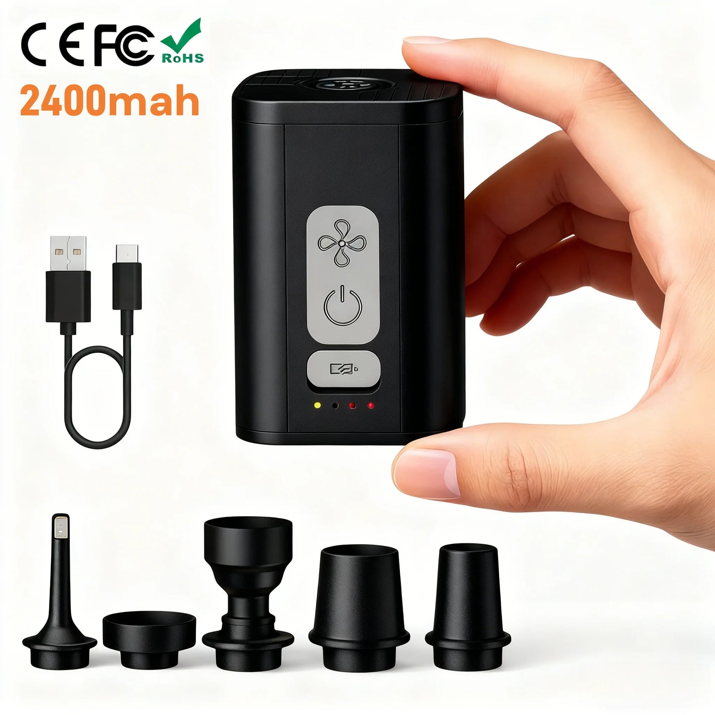 Rechargeable Air Pump for Inflatables, Cordless Electric Pump for Air Mattress Pool Floats, Mini Vacuum Pump for Storage Bags
