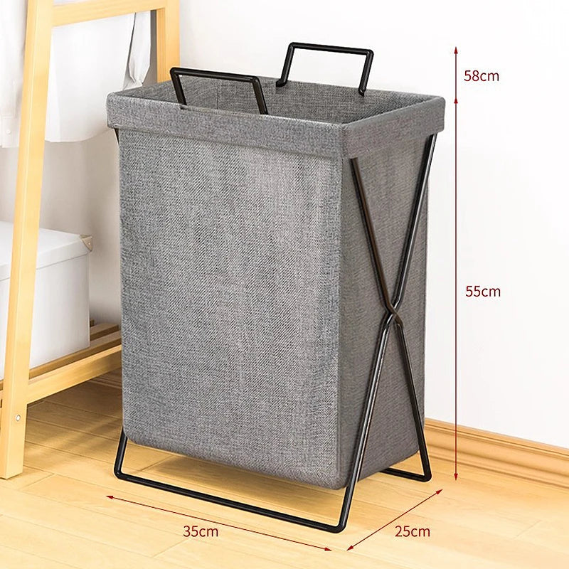 ♥Collapsible Fabric Laundry Hamper with Handles | Foldable Clothes Basket for Bedroom, Bathroom & Laundry Room