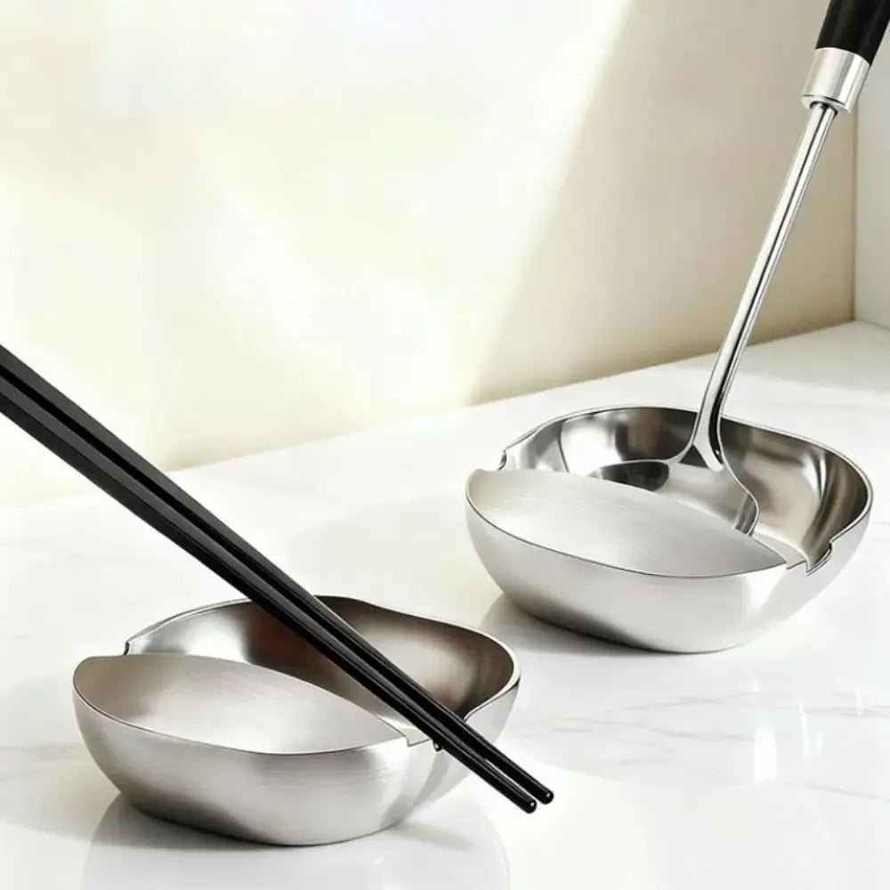 New Stainless Steel Ladle Rack Self-Standing Stable Spatula Rack Spoon Tray