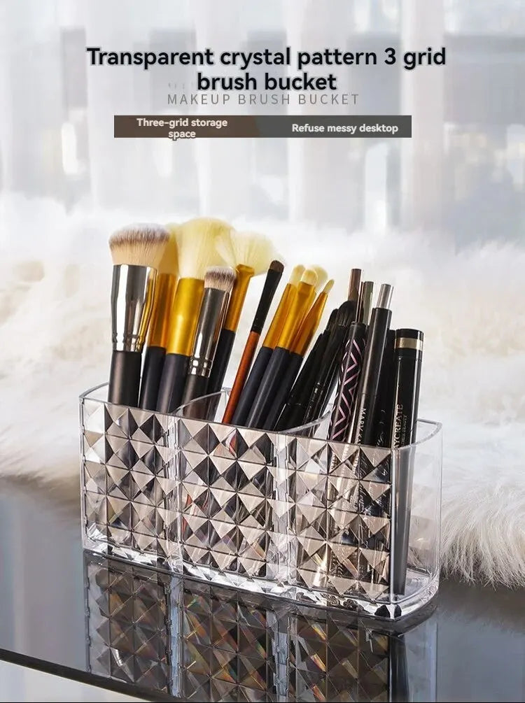 1Pcs/2Pcs Diamond Patterned Mirror Cabinet Storage Box, Bathroom, Bathroom, Cosmetics, Lipstick Storage Rack