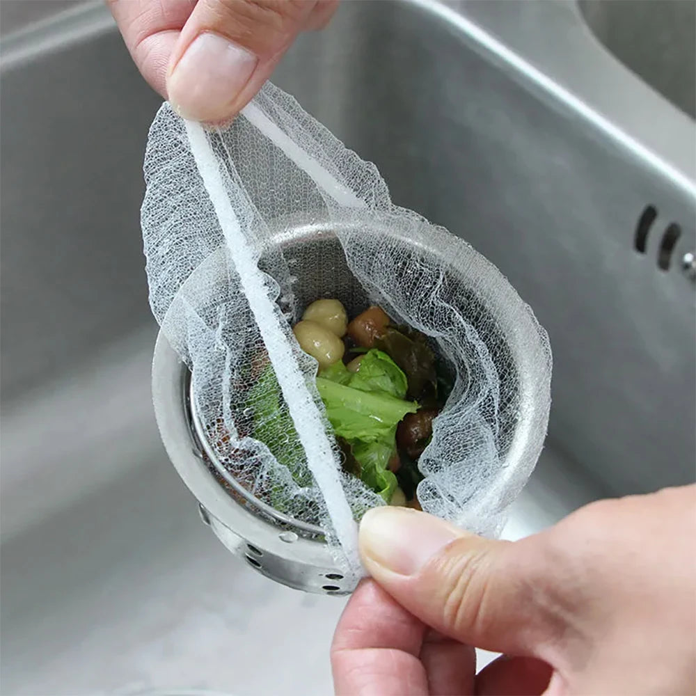 50-200Pcs Disposable Kitchen Sink Filter Sewer Drain Anti-blocking Garbage Bag Pool Leak Mesh Bag Mesh Strainer Sink Garbage Net