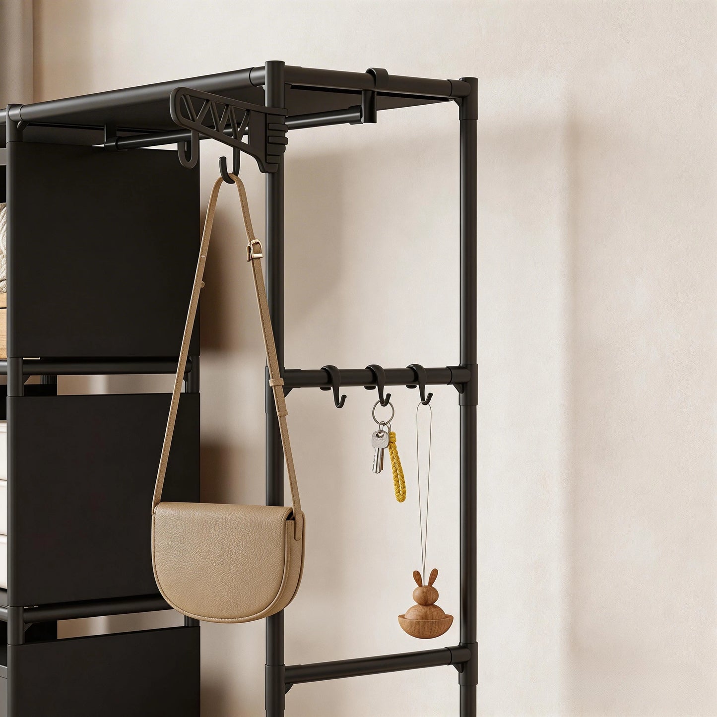 Multi-functional Storage Rack Simple Clothes Organizer Shelf Multi-layer Coat Quilt Storage Shelf Bedroom Space Saving Wardrobe
