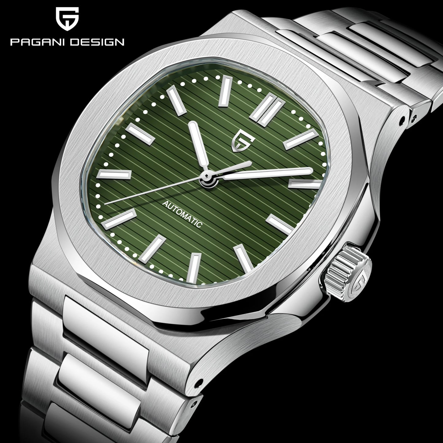 PAGANI DESIGN men's 1728 luxury Retro Mechanical Watch Men's Gift box stainless steel Sapphire glass 100m waterproof Men's Watch