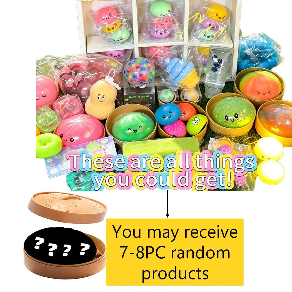Assorted 100Pcs Surprise Blind Box Squishy Toys Slow Rebound Squeeze Fidget Stress Relief Birthday Party Favor Gifts