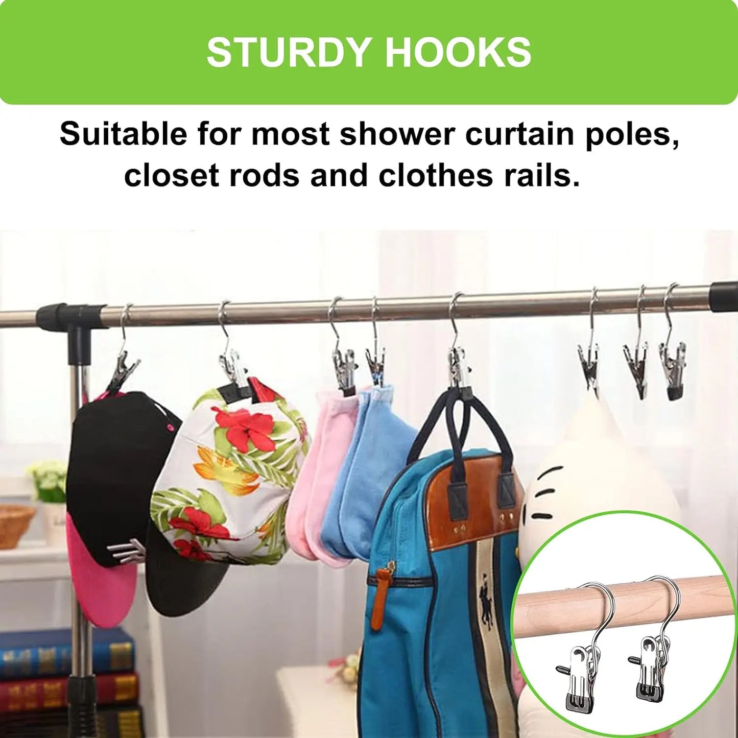 2025 New Stainless Steel Boot Hangers Clips - Heavy Duty Rust-Proof Clothes Pins for Closet, Laundry, Travel - 10 Pack Durable P