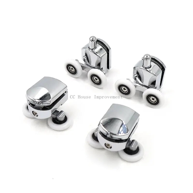 23mm/25mm/27mm Shower Door Rollers Zinc Alloy Double-Wheel Sliding Shower Door Roller Bearing Wheel Runners Replacement