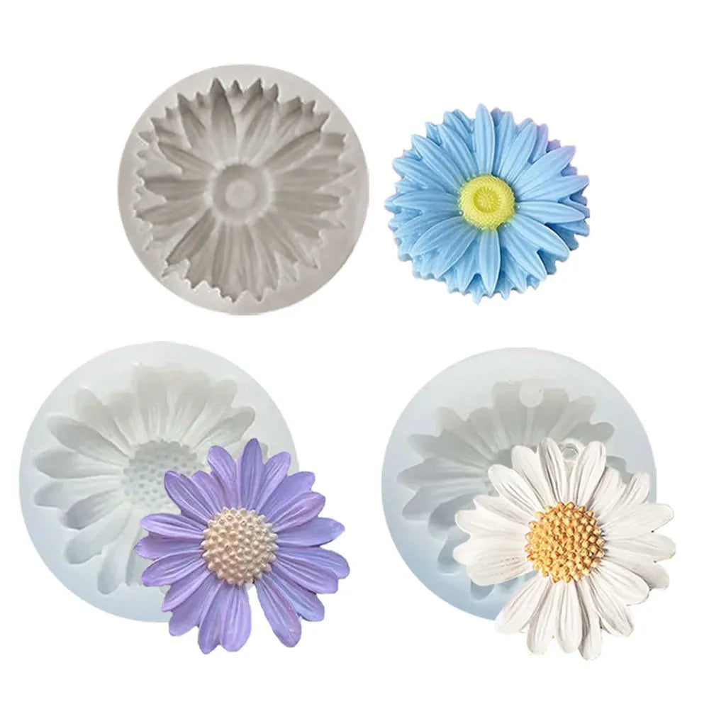 Daisy Silicone Scented Candle Mold Sunflower Candle Resin Crafting Mold for DIY Car Decor Handmade Chrysanthemum Drip Glue Gifts