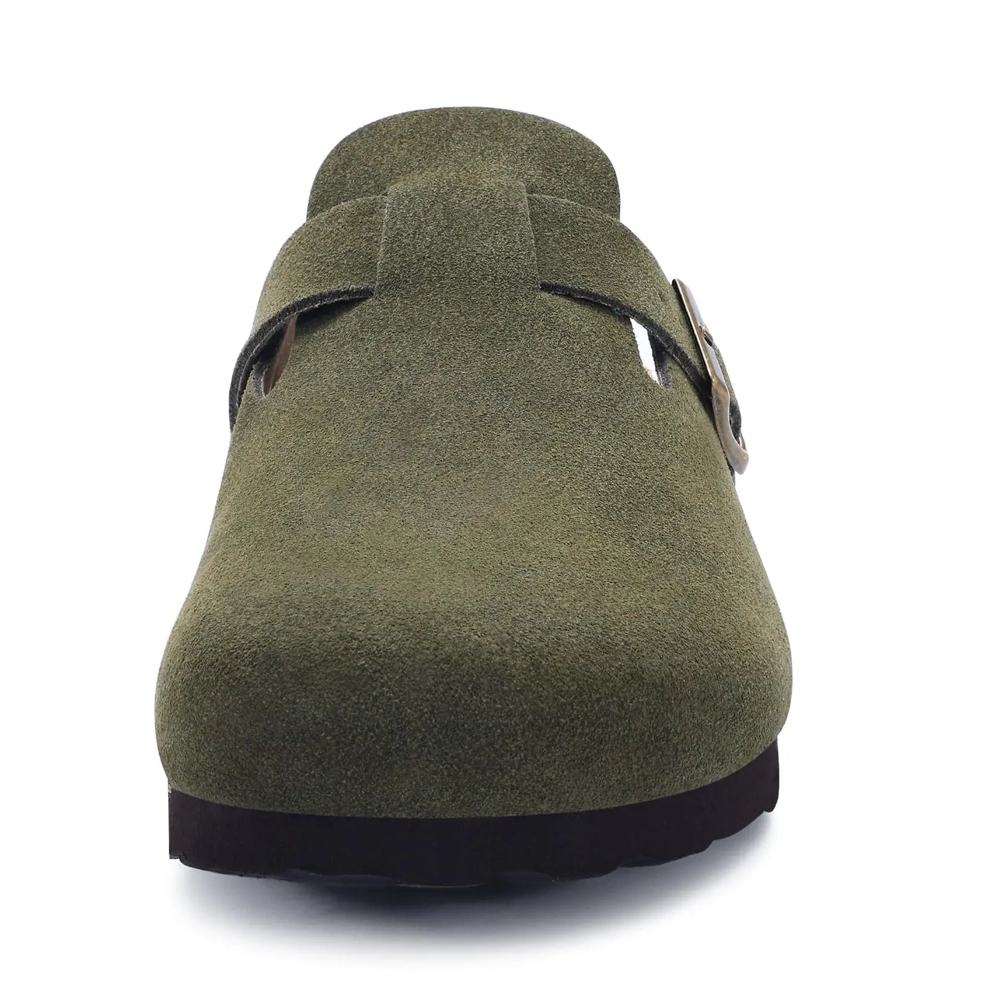 Asgard Women's Genuine Leather Clogs Soft Cork Footbed Cow Suede Mules With Adjustable Strap Fashion Comfort Slip on Slippers