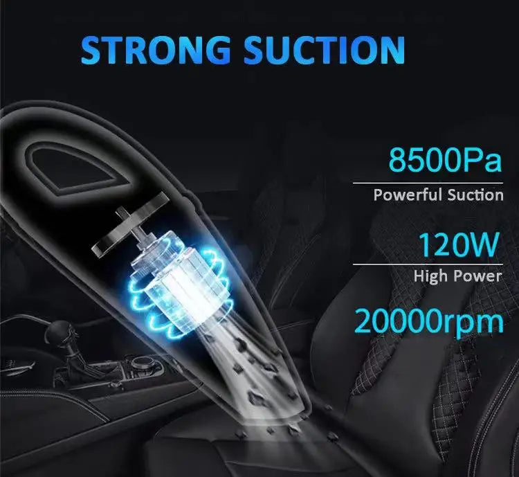 Portable Wireless Vacuum Cleaner Powerful Suction Rechargeable Handheld Vacuum Cleaner Quick Charge for Car Home Pet Hair