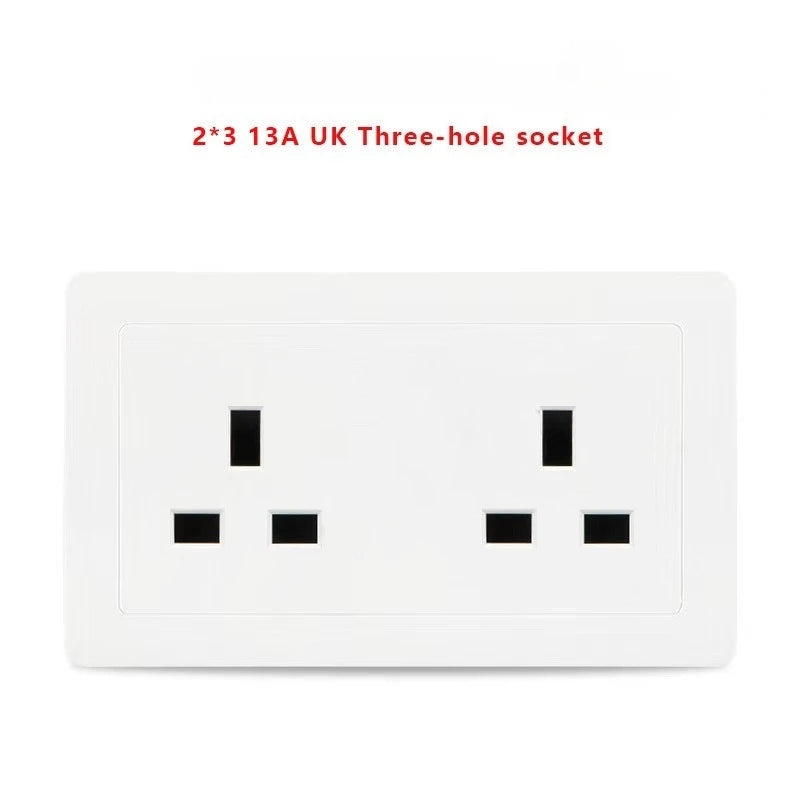 UK Standard 13A Switched Wall Socket with Dual USB Charger Ports LED Indicator Standard Size Easy Fit Wall Mounted USB Power