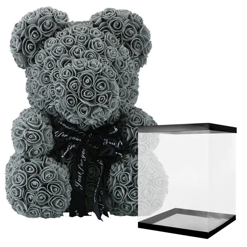 Girlfriend Gifts 25cm/40cm Soap Foam Bear Rose Teddy Rose Bear Artificial Flowers Wedding Birthday Valentines Gift for Women