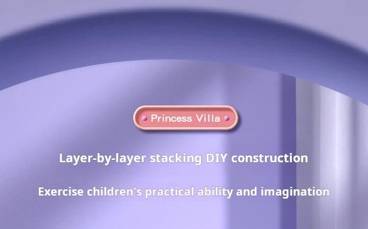 3D DIY Fantasy Princess Castle Villa Assembly Doll House Set Toys, Girls Home Toys & 3D Kids Toys