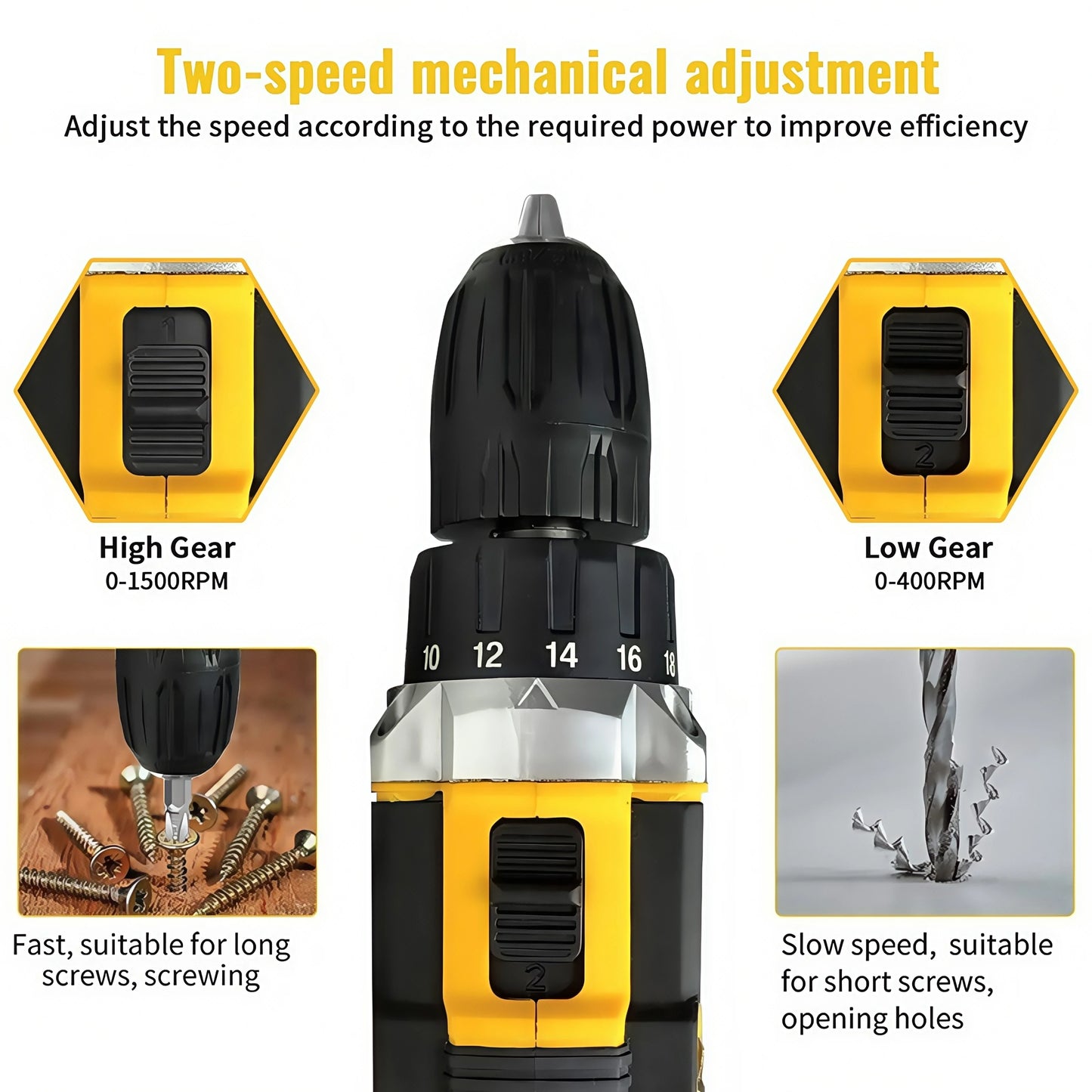 Lithium battery-powered screwdriver, electric screwdriver, electric hand drill, electric impact drill, combo set, home DIY kit