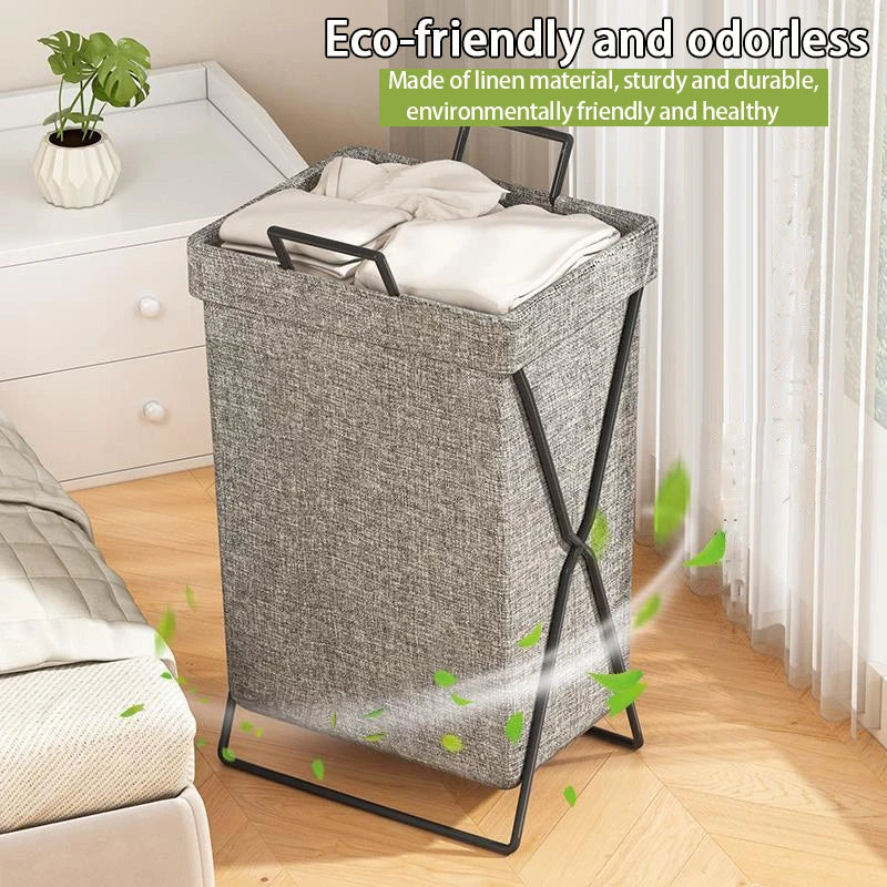 ♥Collapsible Fabric Laundry Hamper with Handles | Foldable Clothes Basket for Bedroom, Bathroom & Laundry Room