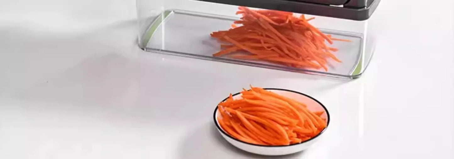 16 in 1 Handheld Slicers Dicers Graters, Multifunctional Vegetable Chopper Kitchen Food Tool with Container & Safety Guard