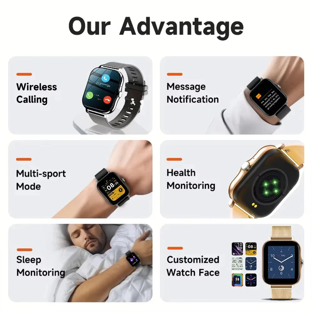 LAXASFIT 2026 Smart Watch 1.83 Inch HD Display Answer Make Call Message Preview Sport Modes DIY Dial Weather Forecast Men Women