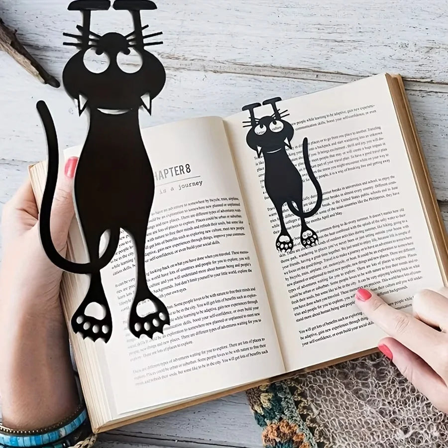 1/2/5/pcs of acrylic hollow bookmarks, creative hollow black kitten hanging bookmarks, are excellent gifts for avid readers