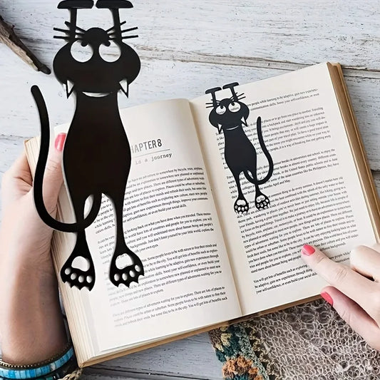 1/2/5/pcs of acrylic hollow bookmarks, creative hollow black kitten hanging bookmarks, are excellent gifts for avid readers