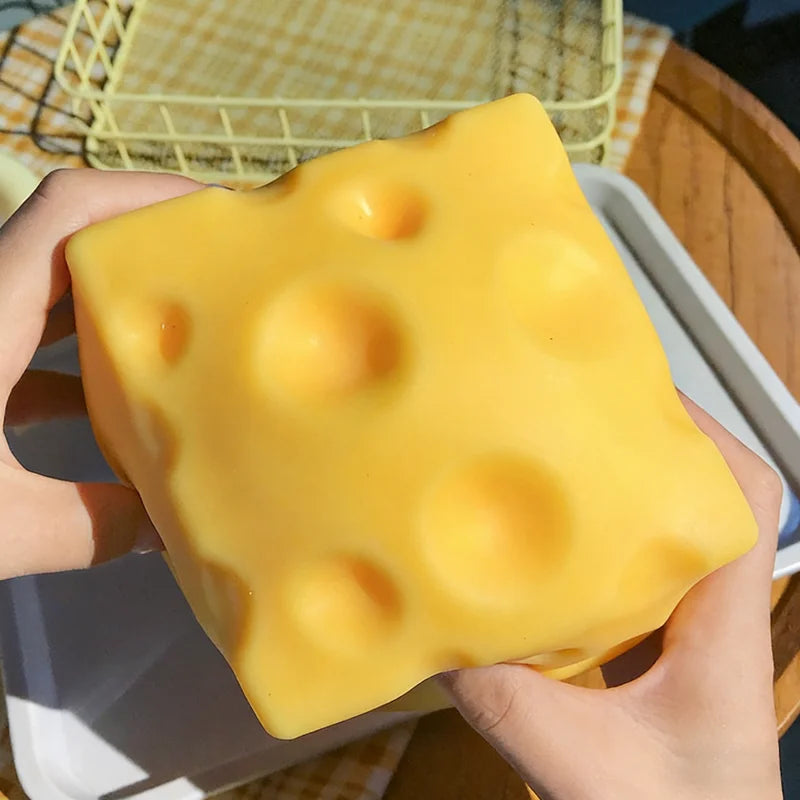 Extra Large Size Cheese Fidget Toy Slow Rebound Shapeable Venting Ball Realistic Giant Squeeze Toys for Adult Stress Relief