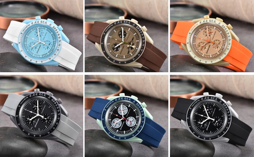 Band for Omega X Swatch Moonswatch Speedmaster 20mm 22mm Universal Curved end No Gap Bracelet for Rolex SEIKO Band For Men Women