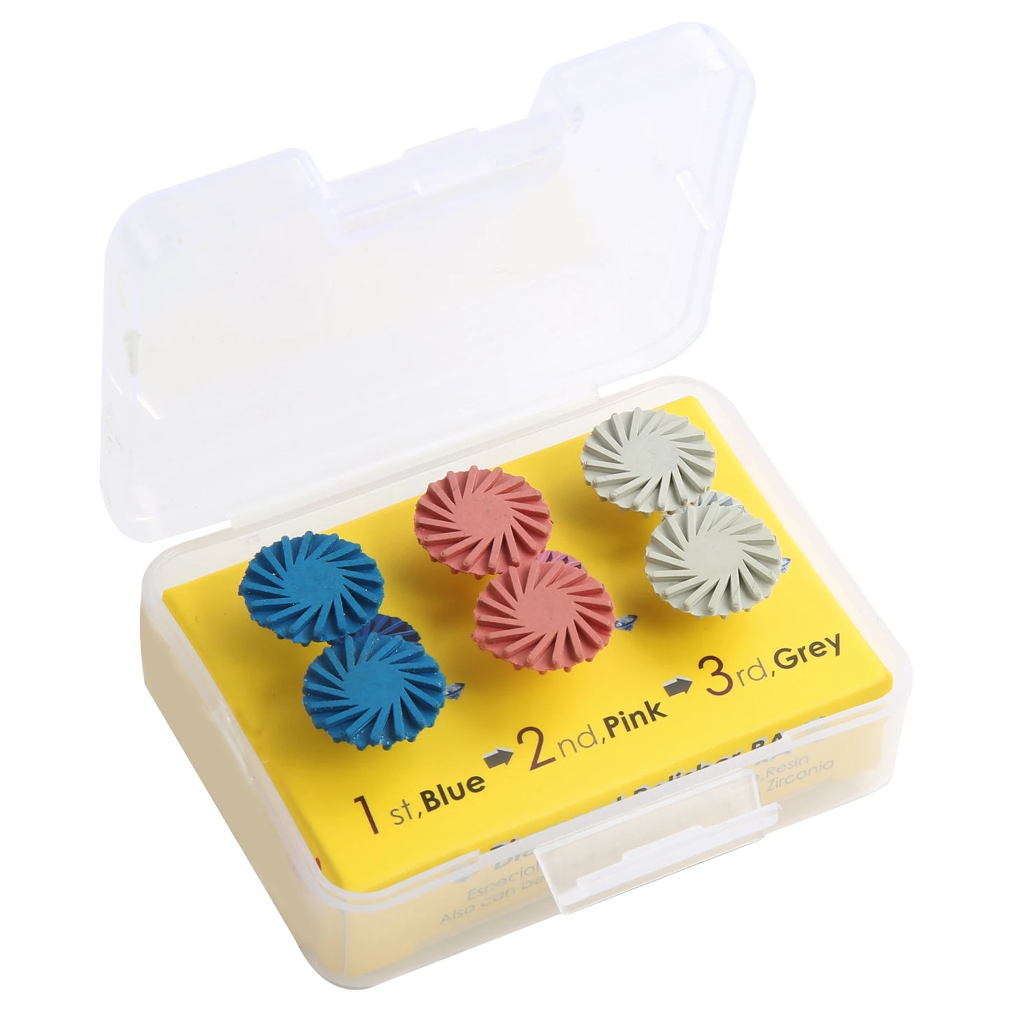 6Pcs/Set Dental Rubber Polisher Composite Resin Polishing Discs Diamond System Burs RA Dentistry Polish Wheel Spiral Flex Tools