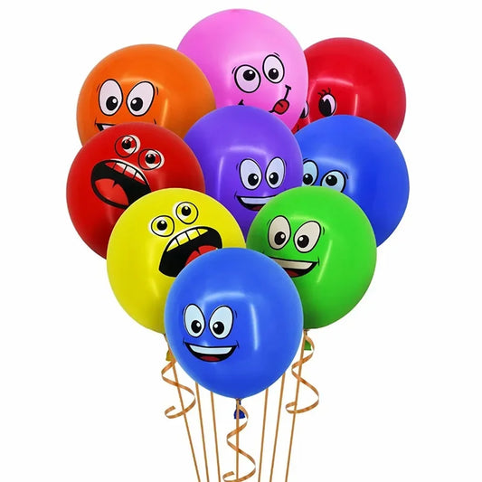 10-100Pcs 12inch Cute Funny Big Eyes Smiley face latex balloons Birthday Party decoration Inflatable balloon Baby Shower Globos