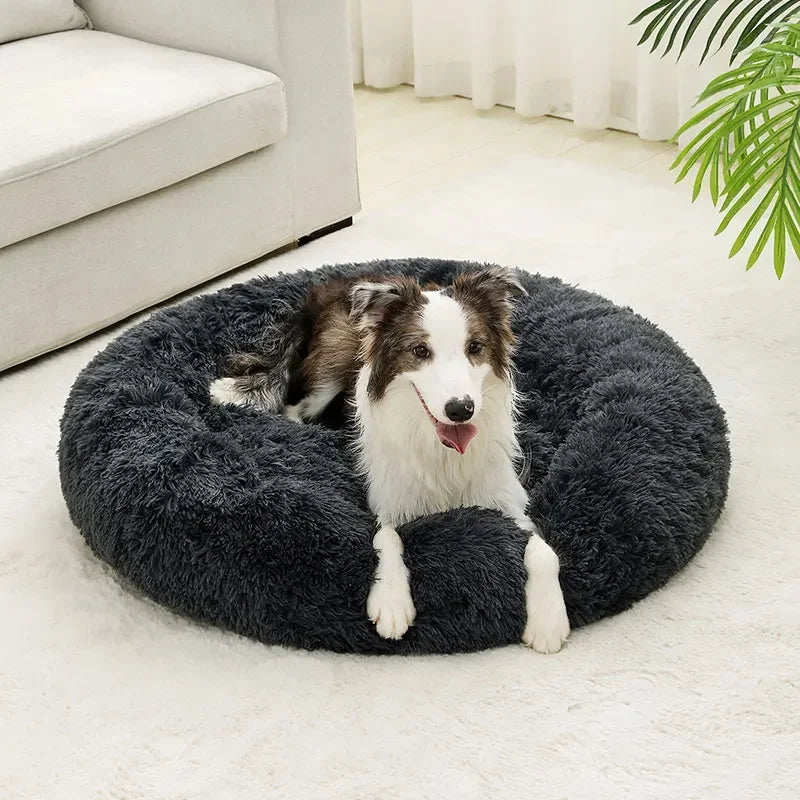 Soft Long Plush Dog Bed House – Cozy Pet Basket, Cushion, Cat Mat, Best for Dogs & Cats