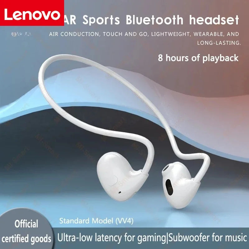 Lenovo Bone Conduction Earphones Bluetooth 5.3 Sports Wireless Headphones Ear Hook Waterproof Headset for Running Driving