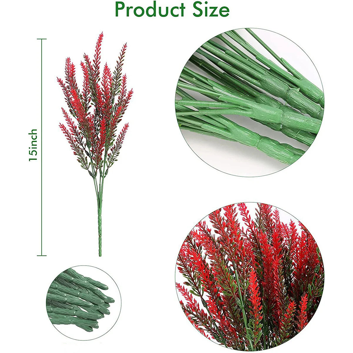 3/5/10pcs Artificial Flowers Flocked Plastic Lavender Bundle Fake Plants Wedding Bridle Bouquet Indoor Outdoor Home Kitchen