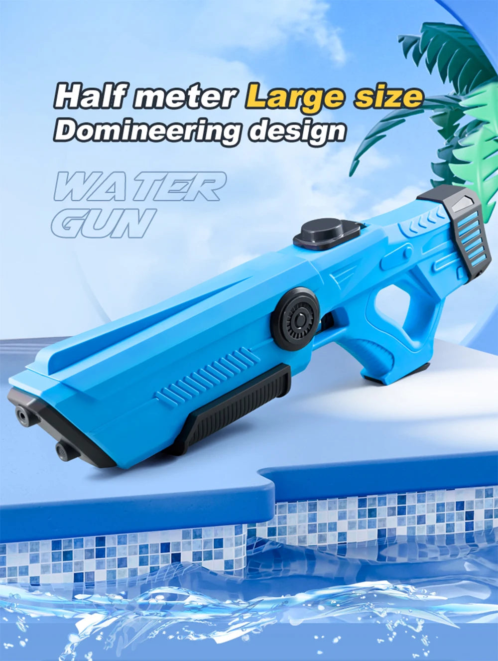 Children's Fully Automatic Water Storage Gun Large Capacity Electric Water Absorbing Toy Gun Summer Outdoor Water Toy Gift