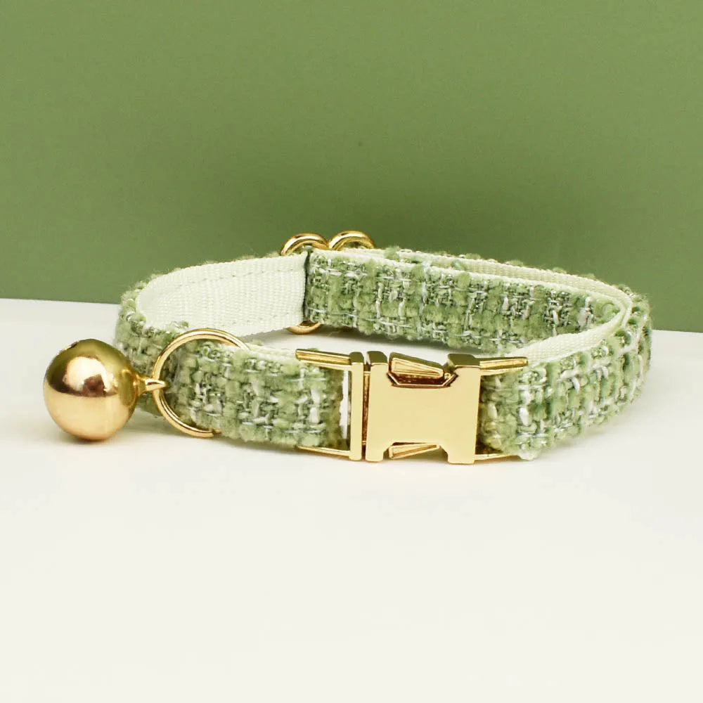 Personalized Metal Hardware Cat Collar And Leash Set with Bell Engraving ID Tag for Kittens Pet Accessories