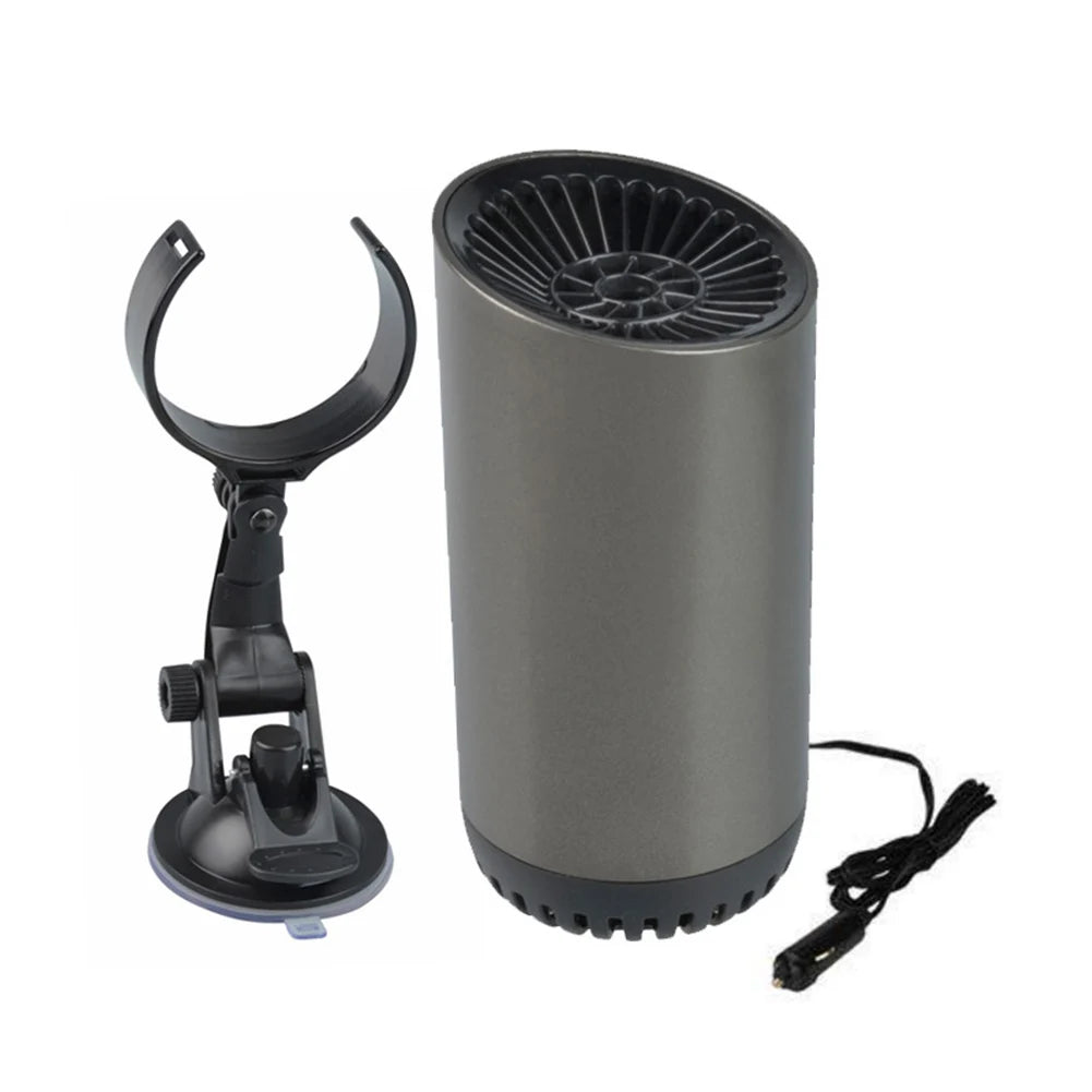 2 in 1 12V 150w Suction Cup Car Heater Windshield Defrost Defogger Car Heat Cool 360° Rotatable Car Accessories Portable Heater
