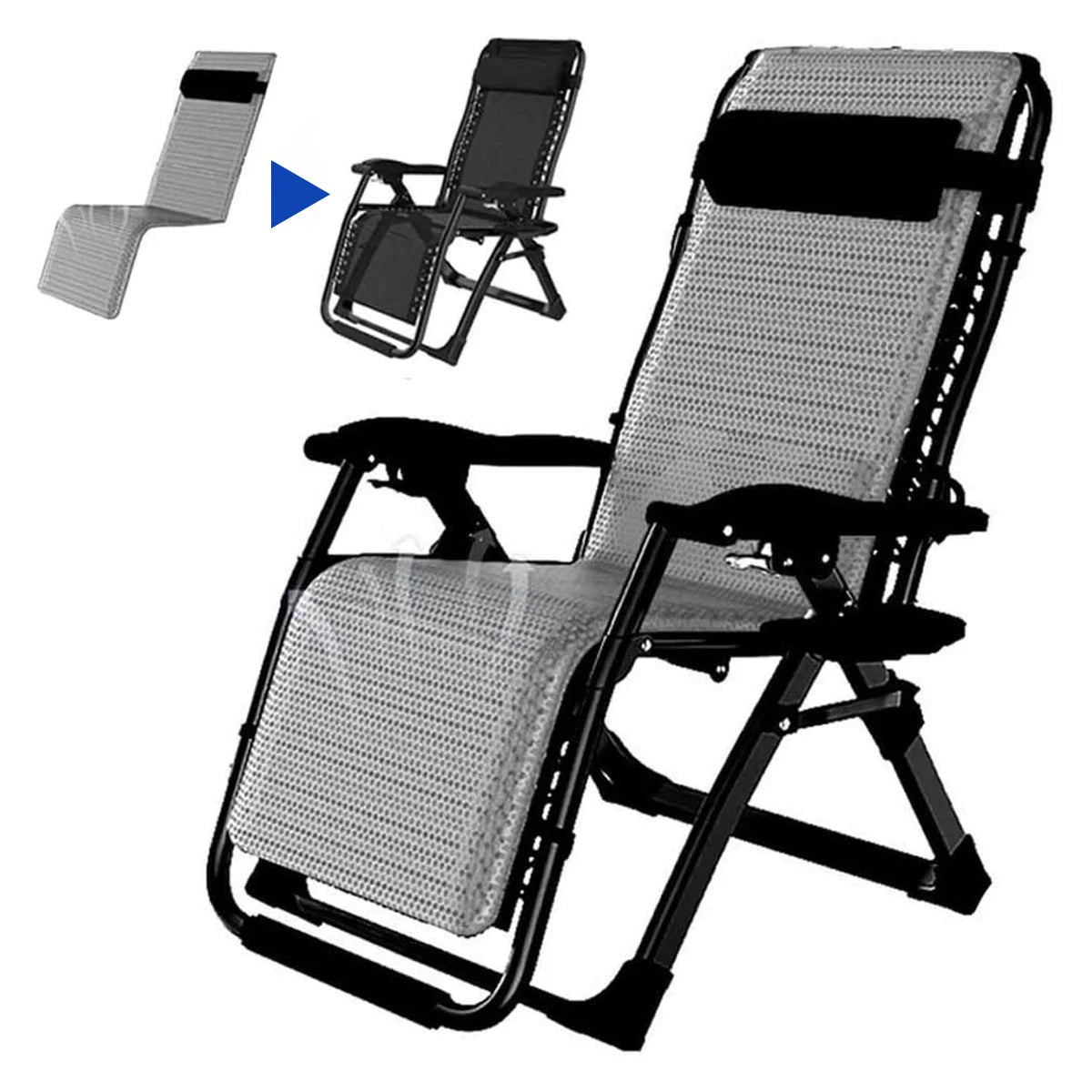 Zero Gravity Chair Reclining Sun Lounger Outdoor Garden Folding Adjustable