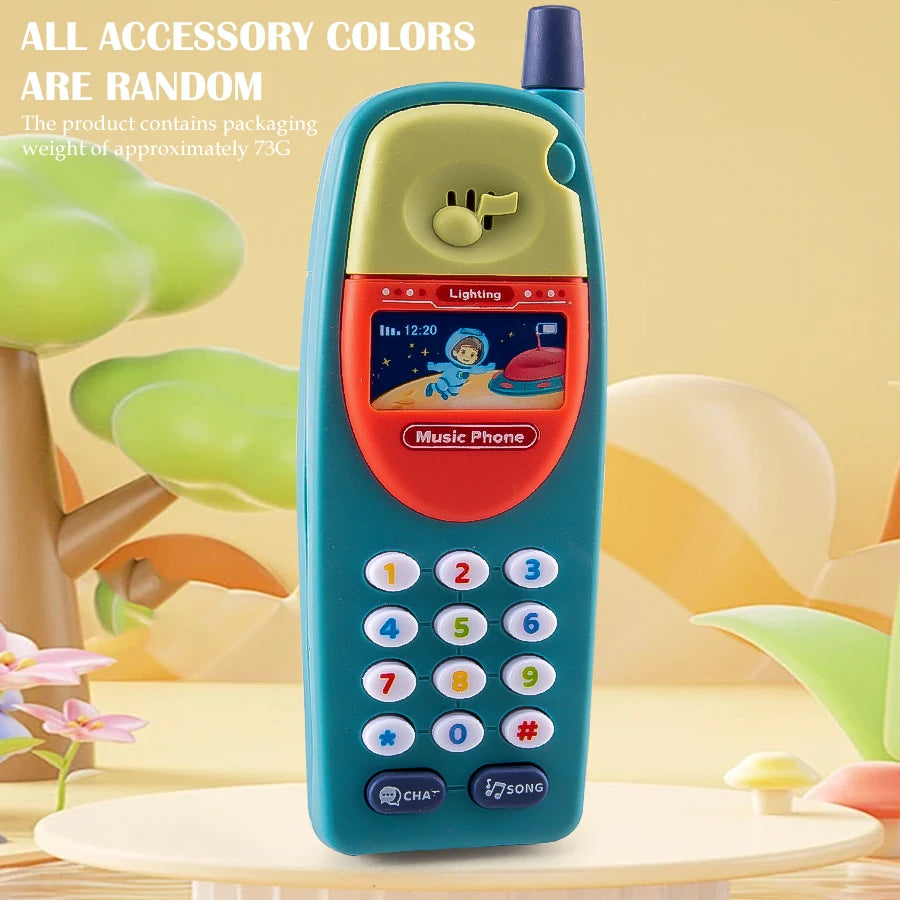 Play Phone Toys for Kids, Fun Music Simulation Phone Lighting Learning Cellphone Toy 4 Color Could Be Chosen Excluding Batteries