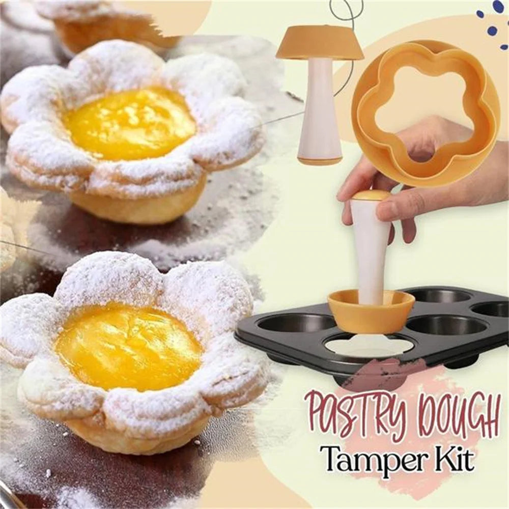 1pcs  Tart Shells MoldPastry Dough Tamper Kit Kitchen Flower Round Cookie Cutter Set Cupcake Muffin Cake Mold Baking Tools