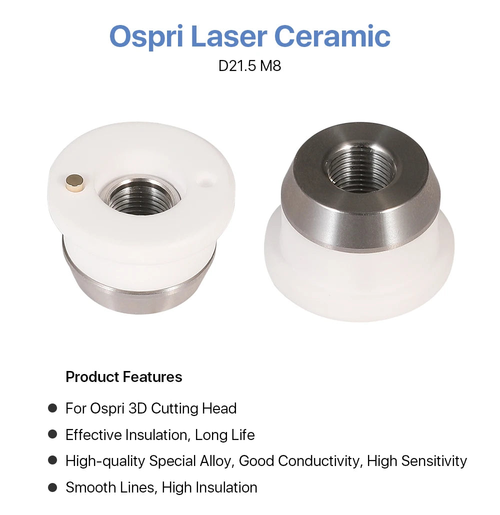 D21.5 M8 Laser Ceramic Nozzle Holder Bodor 3D Laser Head Sensor Part for 1064nm Cutting Machine