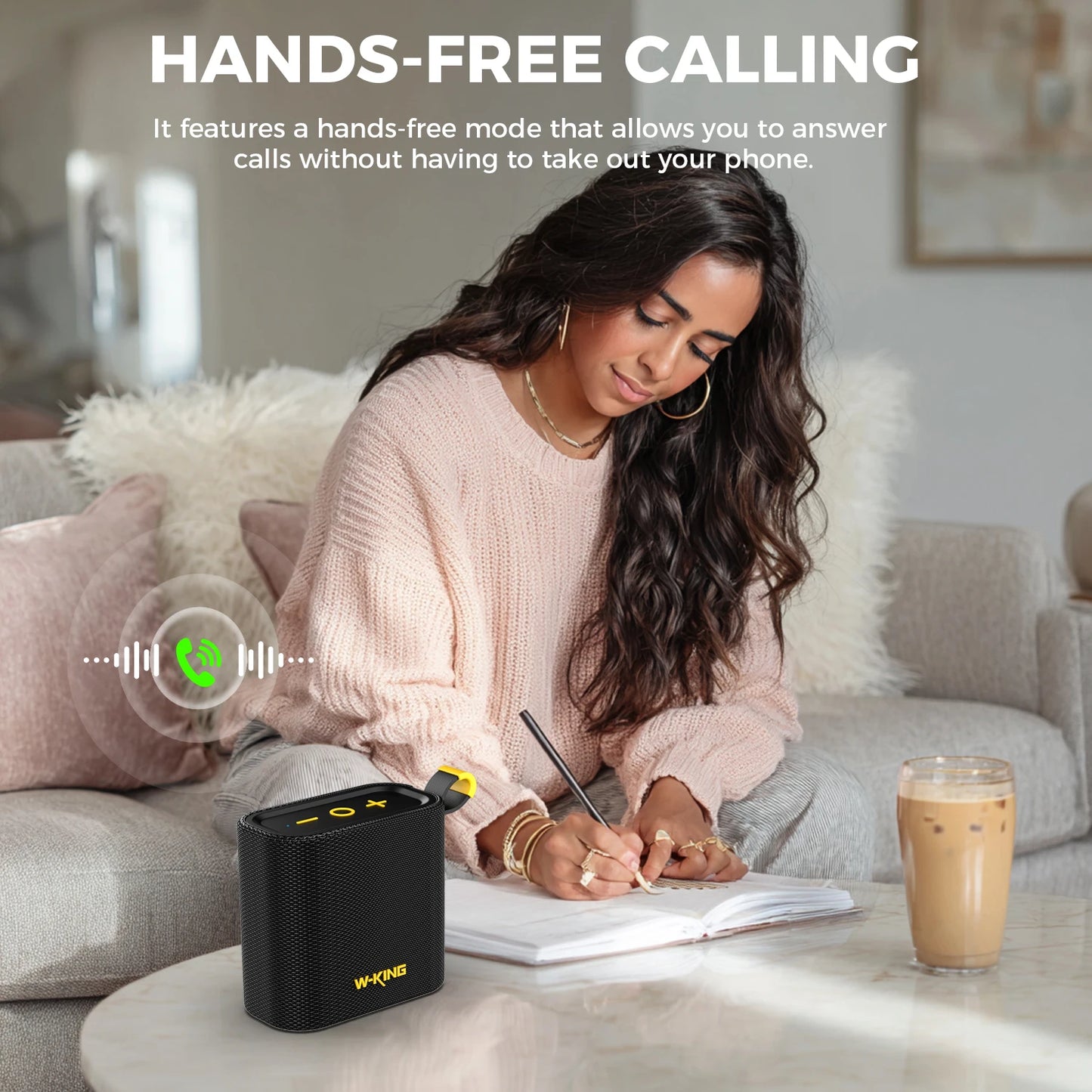 W-KING Portable Wireless Bluetooth Speaker, 6W Deep Bass Sound, IPX7 Waterproof, 10H Playtime, TWS/FM/TF/AUX, Handsfree Call