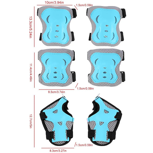 6 in 1 Knee Pads Elbow Pads with Wrist Guards for Ages 3-10, Protective Gear for Skating, Cycling, Biking,Roller Skates,Scooters